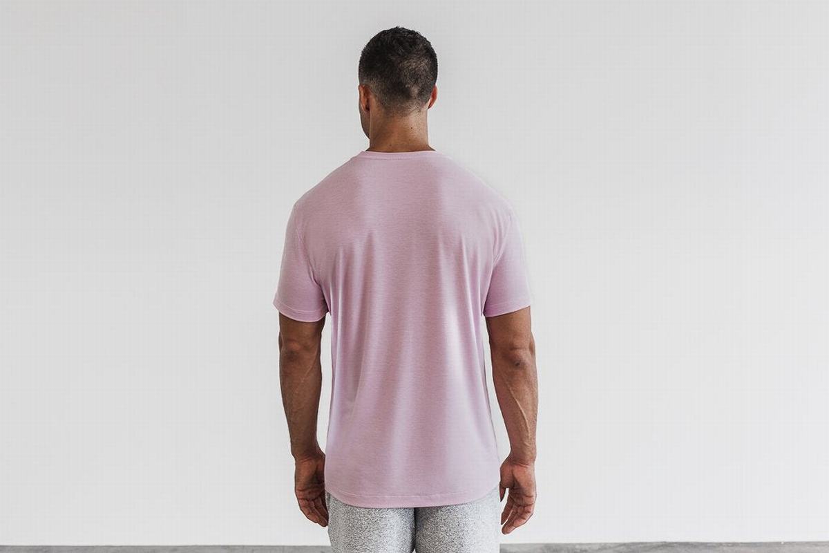 Nobull Men's T Shirts Pink | Australia (EY2016)